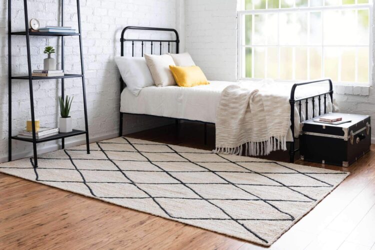 Cream Texture Rugs for Bedroom Decor