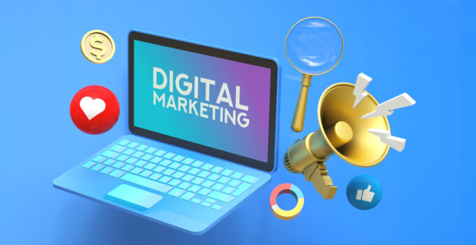 Digital Marketing Social Media Megaphone Concept